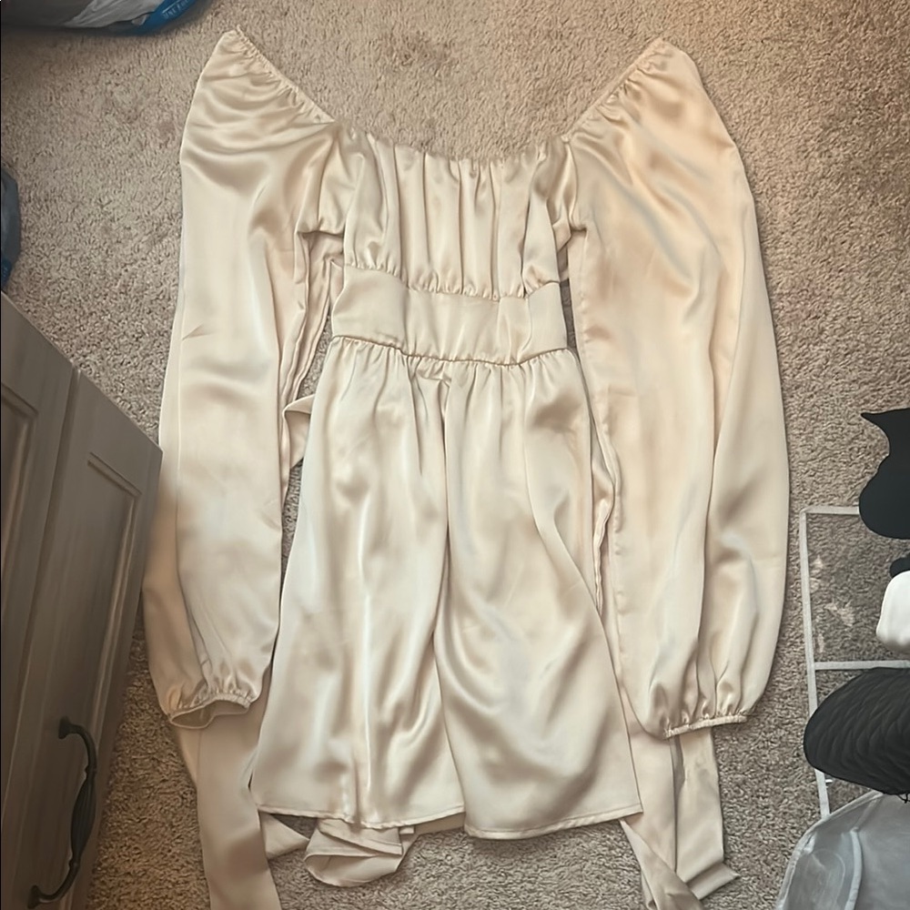 Gold long sleeve dress